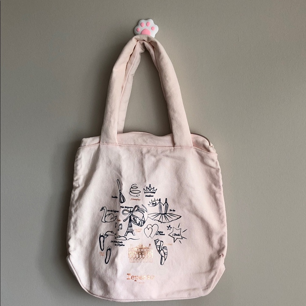 NWOT Rare Repetto Blush Pink Scene Canvas Tote ๐ฆข๐ฉฐ๐
